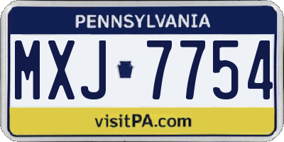 PA license plate MXJ7754