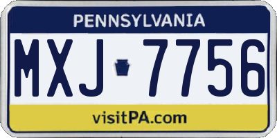 PA license plate MXJ7756
