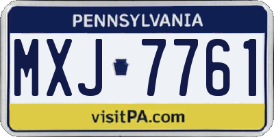 PA license plate MXJ7761