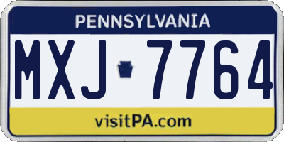 PA license plate MXJ7764