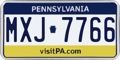 PA license plate MXJ7766