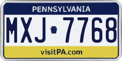 PA license plate MXJ7768