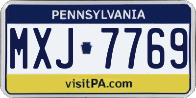 PA license plate MXJ7769