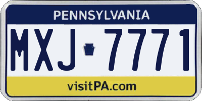 PA license plate MXJ7771