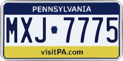 PA license plate MXJ7775