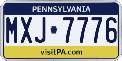 PA license plate MXJ7776