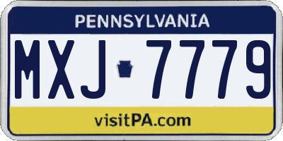PA license plate MXJ7779