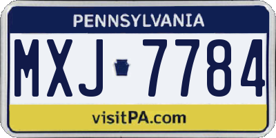 PA license plate MXJ7784