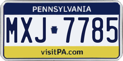 PA license plate MXJ7785