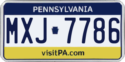 PA license plate MXJ7786