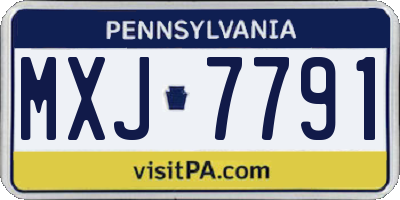 PA license plate MXJ7791
