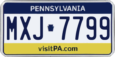 PA license plate MXJ7799