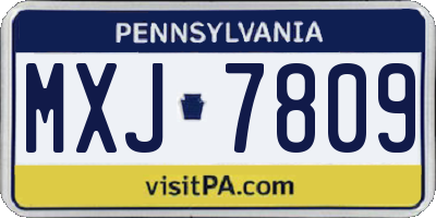 PA license plate MXJ7809