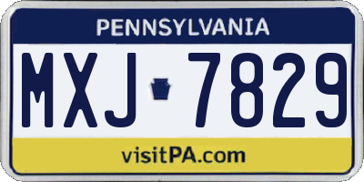 PA license plate MXJ7829