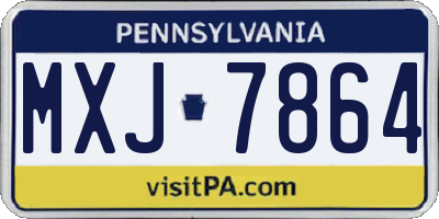 PA license plate MXJ7864
