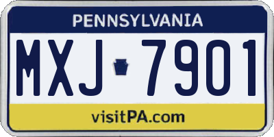 PA license plate MXJ7901