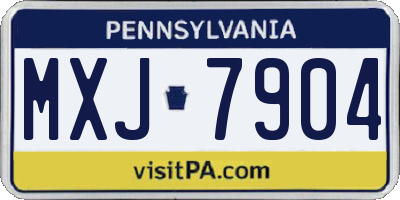 PA license plate MXJ7904