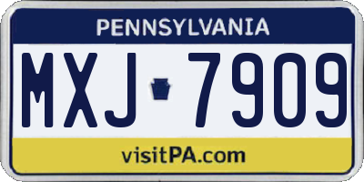 PA license plate MXJ7909