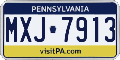 PA license plate MXJ7913