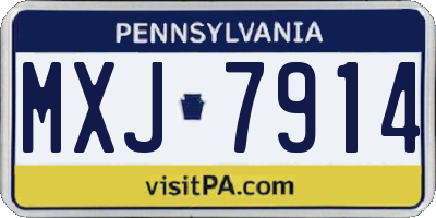 PA license plate MXJ7914