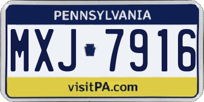 PA license plate MXJ7916