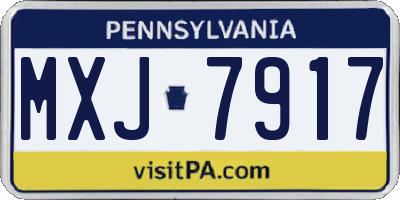 PA license plate MXJ7917