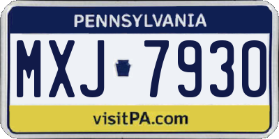 PA license plate MXJ7930