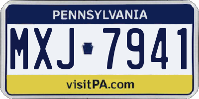 PA license plate MXJ7941