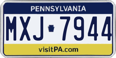 PA license plate MXJ7944