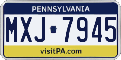 PA license plate MXJ7945