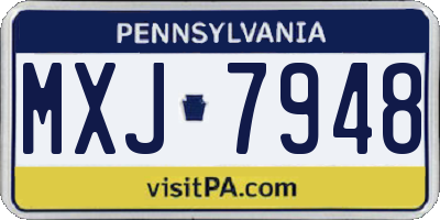 PA license plate MXJ7948