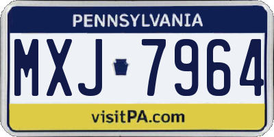 PA license plate MXJ7964