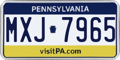 PA license plate MXJ7965