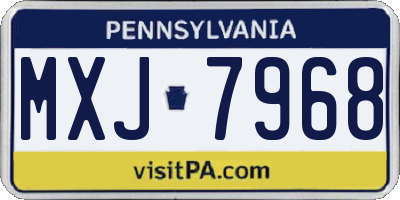 PA license plate MXJ7968