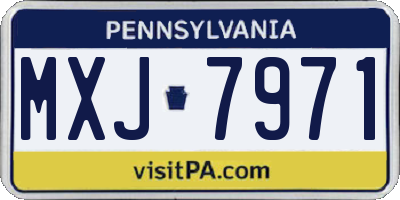 PA license plate MXJ7971