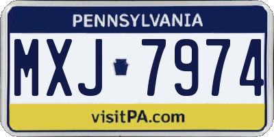 PA license plate MXJ7974