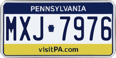 PA license plate MXJ7976