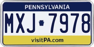 PA license plate MXJ7978