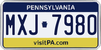PA license plate MXJ7980