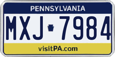 PA license plate MXJ7984