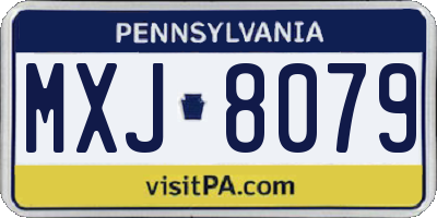PA license plate MXJ8079