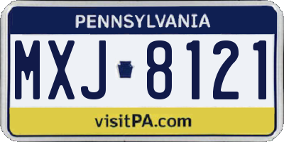 PA license plate MXJ8121