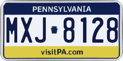 PA license plate MXJ8128