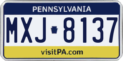 PA license plate MXJ8137