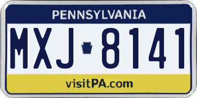 PA license plate MXJ8141