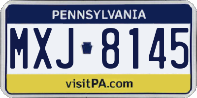 PA license plate MXJ8145