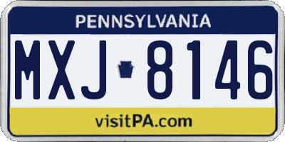 PA license plate MXJ8146