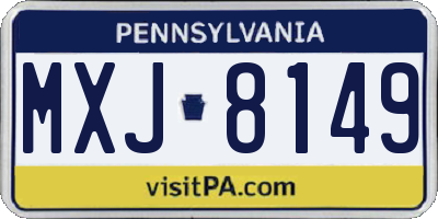 PA license plate MXJ8149
