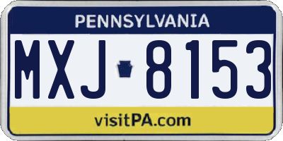 PA license plate MXJ8153