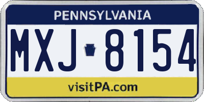 PA license plate MXJ8154